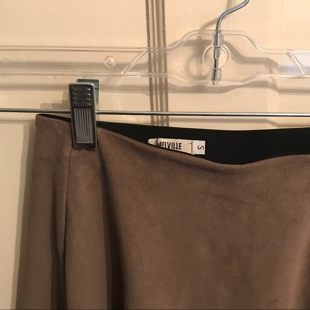 Brandy Melville Faux Tan Suede Circle Skirt